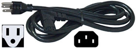 Power Cord 6ft. NEMA 5 to Right Angle IEC C13